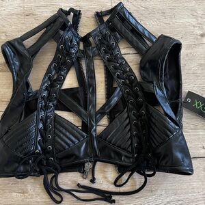 NWOT Club Exx Harness Bra Top - Black
